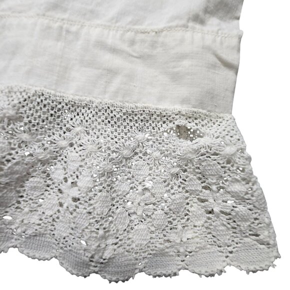 Vintage White Cotton & Crochet Lace Pillowcases Set of 2 READ CM2107 - Picture 6 of 9